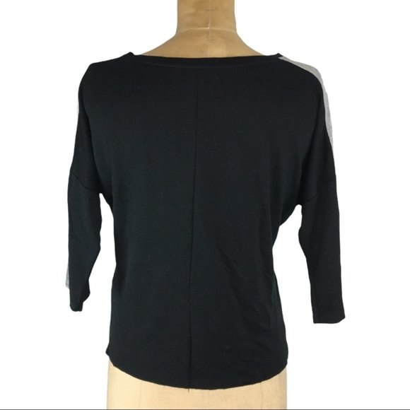 3/$30 Zara Woman Graphic 3/4 Sleeve Mixed Material Top Size S - Picture 6 of 12